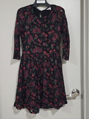 Clockhouse Black Rose Lace Dress - Size S